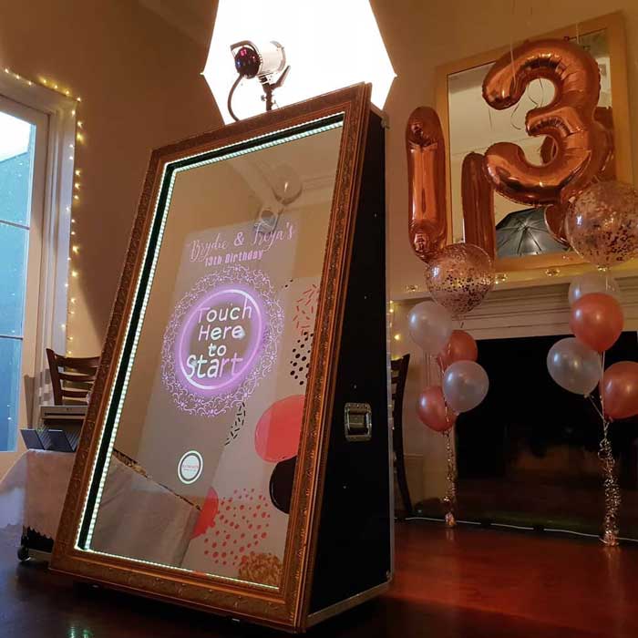 Oz Photo Booths - Mirror Booth - Gold Frame Birthday