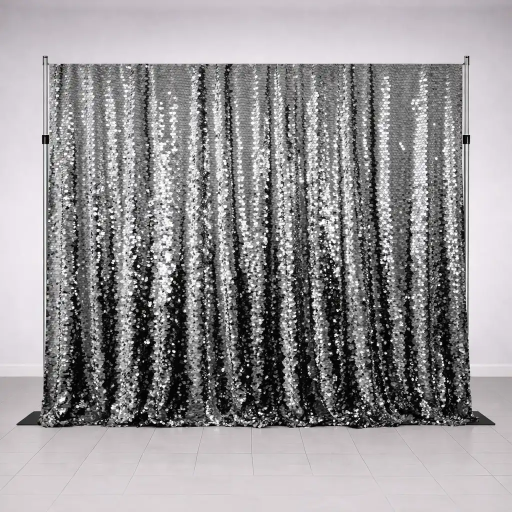 Oz Photo Booths - Backdrops - Shiny Silver Sequins