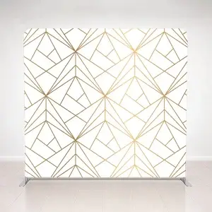 Oz Photo Booths - White & Gold Geo Tension Fabric Backdrop